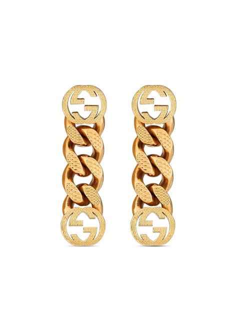 gucci red earrings|gucci interlocking earrings gold.